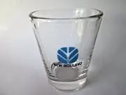 NEW HOLLAND FARM TRACTORS LOGO ON CLEAR SHOT GLASS