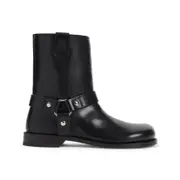 [Loewe] Loewe-Black Cowhide Campo Biker Shearling Boots-Donna 37 IT