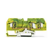 A●5pcs WAGO 282-687 ​3-Conductor Ground Terminal Block 6,00mm² Green-Yellow New
