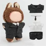 Clothes For 15cm Labubu Canvas Suit Uniform College Style Uniform Set (Black)