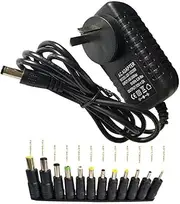 Easyday 12V 2A Power Adapter AC 100-240V to DC 12V Power Supply Charger Transformers 2.1mm X 5.5mm Wall Plug with 12 Sizes DC Plug Tips