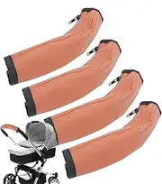 PU Leather Pram Handlebar Covers, Pram Grip Cover, Removable Washable Zip, PU Leather Pram Handle Cover, Elastic Non-Sliding Comfortable Baby Pram Accessories for