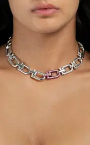 [EÉRA] 18k White Gold And Silver Diamond Necklace