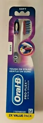 Oral-B Pro-Flex Stain Eraser Toothbrushes, Soft 2x value pack