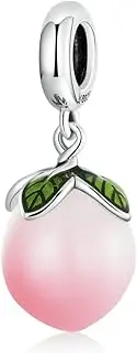[Teleye] Peach Charm 925 Sterling Silver Charm Fits For Pandora Bracelet Necklace