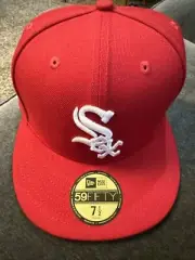 MENS NEW ERA CHICAGO WHITE SOX MLB BASIC 59FIFTY Red 7 1/2