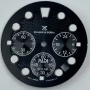 Black and Green Luminous 31mm Single Calendar Watch Dial Compatible with VD53 Mo