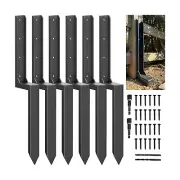 Thickened Steel Fence Post Repair Kit, Anchors Ground Spikes Decking Posts, S...
