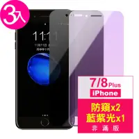 在飛比找momo購物網優惠-iPhone7 8Plus 5.5吋 防藍光防窺玻璃鋼化膜手