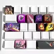 Jhin Keycaps Set for League of Legends Gaming Skill 12 Keys Keycap Set OEM Profile for MX Mechanical Gaming Keyboards