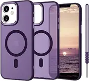 iPhone 11 Phone Case, ElestBela iPhone 11 Case, [Compatible with MagSafe] Magnetic Translucent Matte Wrist Strap Slim Anti-Fingerprint Shockproof Protective Phone Cover iPhone 11 6.1", Dark Purple