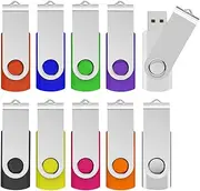 Kootion Mixcolor Swivel Flash Drive 10 Pack 64GB
