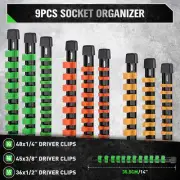 9PC Socket Organizer Storage Rail Rack Holder 1/4 3/8 1/2 Industrial