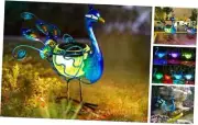 Solar Peacock Statue Light, Solar Animal LED Lights Outdoor, Solar Power