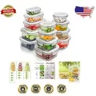 Borosilicate 13-Pack Glass Meal Prep Containers - Oven, Microwave, and Dishwa...