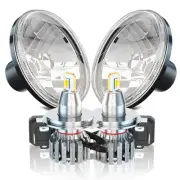 Fit Ford 1965-1973 Mustang Pinto Bronco Pair 7'' Round LED Headlights Hi/Lo Beam (for: Ford)