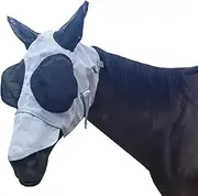 Leberna Mesh Fly Mask with Ears Nose UV Protection Full Face for Horse/Cob