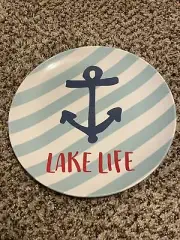 Lake Life Blue and White Plate