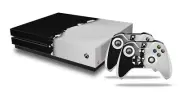 Skin XBOX One S Console Controller Ripped Colors Black Gray