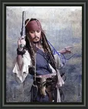 PIRATES OF THE CARIBBEAN JOHNNY DEPP SIGNED - A4 AUTOGRAPHED PHOTO POSTER