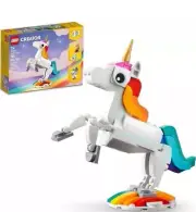 Lego Creator 3 in 1 Magical Unicorn Toy Transforms to Seahorse to Peacock 31140