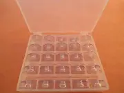 Box Of 25 Clear Concave Bobbins Viking 1,1+,150E, 960Q,1200,1100,1090,1070,1050