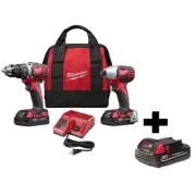 MILWAUKEE M18 18V Lithium-Ion Cordless Drill/Impact Driver Combo Kit (2-Tool) W/