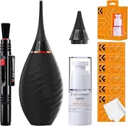 [K&F Concept] 10-in-1 Camera Cleaning Kit with Lens Pen, Rocket Air Blower-Extension & Short Nozzle, Microfiber Cleaning Cloth, Cleaning Liquid for DSLR Camera Lens Cell Phones Cleaning Tool Accessories