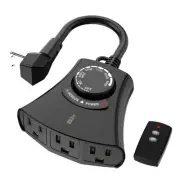 Outdoor Light Timer with Remote Control, Waterproof Light Sensor Timer, 100 f...
