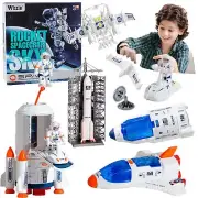 Space Shuttle Toys Set with Light and Sound, Rocket Ship Toys Playset with Sp...