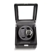 Dual Genuine Leather Exterior Black AC / DC Single Watch Winder Up to 4300 tpd