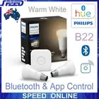 PHILIPS Hue White Starter Kit A60 Bluetooth & WiFi - (2x B22 Bulbs + V2 Bridge)