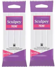 M00564x2 MOREZMORE Premo Sculpey WHITE 8 oz Sculpting Modeling Polymer Clay
