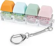 Byhoo Keyboard Fidget Toys, Quiet Fidget Toys for Relieve Stress, Fidget Keychain of 4 Colors Keyboard Clicker, Silent Fidget Keyboard for Study Room, Library and More Quietness Place