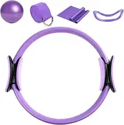 Pilates Ring and Ball Set, Yoga Ball with Resistance Bands, 5X Workout Equipment, Home Gym Accessories, Full-Body Toning Kit, Stretching Belt, Ideal for Fitness, Flexibility Exercises