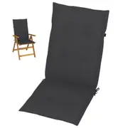 6pc Garden Chair Cushions Patio Seat Pad Long High Back 50cm Home Decor Charcoal