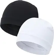 [vidsel] 100% Cotton Skull Caps for Men Women Breathable Night Cap Sleep Hats Soft Lightweight Running Beanie Helmet Liner