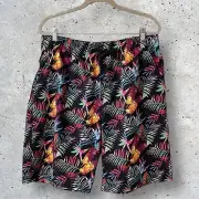 Swim Board Shorts Blue Magic Tropical Palm Island Beach Pool Men's XL