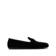 [Prada] Prada Triangle-logo Velvet Loafers 36 IT BLACK