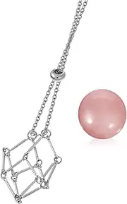 OATIPHO 1 Set Natural Crystal Raw Stone Mesh Gold (-rose Quartz) 1 Pack Jewelry Hanger Stands Jewelry Organizer Silver Choker Vendors Brackets Rings Chain Stacker Metal Pink
