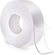 Nano Heavy Duty Double Sided Tape, Multi-Purpose Removable Mounting Adhesive Tape, Washable Strong Sticky Wall Strips, Transparent Poster Mat for Folder Items, Household 9.8 P