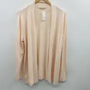 Ann Taylor LOFT Womens Size XL Open Front Cardigan Sweater in Light Pink $59