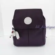 NWT Kipling KI1062 Rowan Drawstring Bag Travel Backpack Polyester Misty Purple