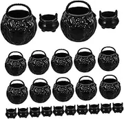 KITANDOVE 1 Set Witch Bucket Boiler Set Halloween Miniature Cauldron Pots Mini Cauldron Cauldron Bucket Mini Cauldrons Party Favors Halloween Miniature House Accessories Mini House