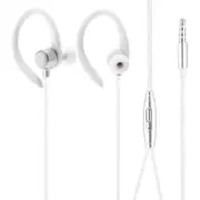 N06 Wired On Cord Control Sports Earphones Silver White Wired Earphones