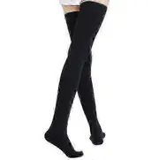 Thigh High Compression Socks (20-30mmhg) for - For Women & Men, Varicose Veins, Swollen Legs, Travel & Pregnancy Black All-inclusive M