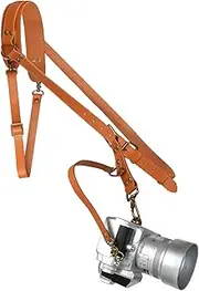 Camera Strap,Camera Harness for One Camera,Leather Camera Strap Professional Single Leather Harness Shoulder Strap,Single Camera Strap for Photographers,Leather Strap for DSLR/SLR,Brown