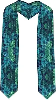[SKKNT] Tropical Palm Leaves Print Graduation Shawl Stole For Academic Commencements Honor Sash Congratulations Gift
