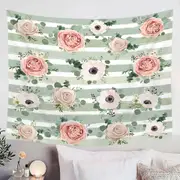 Classic Floral With Stripes Tapestry
