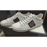 GUCCI ACE系列 EMBROIDERED LOW-TOP SNEAKER 老虎頭 綠紅織帶 小白鞋 457132